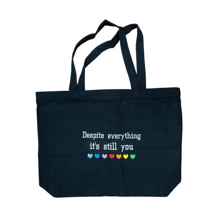 IncredibleGood Inc - Vendita all'ingrosso Borsa tote - Unisex - Nonostante tutto è ancora tu Undertale borsa nera ricamata0