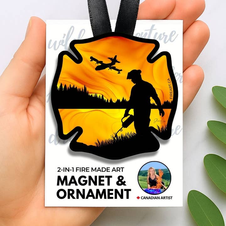 Aimant/Ornement 2-en-1 pour Feux de Forêt - Paquet de 6 ou 12 pour la vente par Fire-Made Art