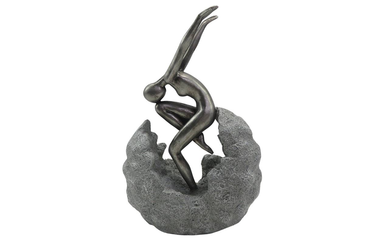 Socadis - Wholesale Decorative Figurine - ST8203 - Graceful Woman Resin Statuette Stone Gray - Stone0