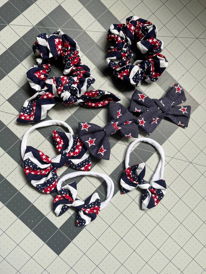4 de julho arcos e scrunchies por atacado de Gingerly Sewn
