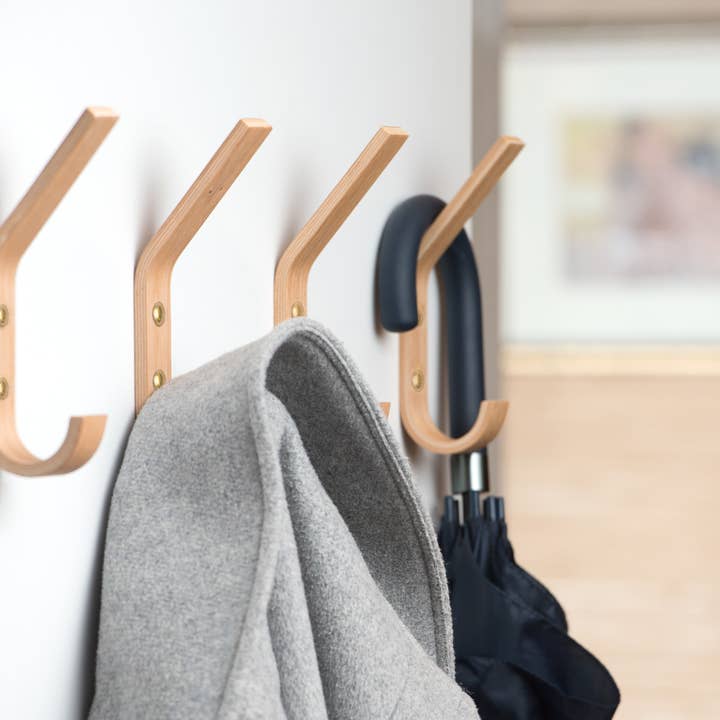 ValiaiDesign - Wholesale Wall Hook - Set of 4 Wooden Mounted Single Wall Hooks