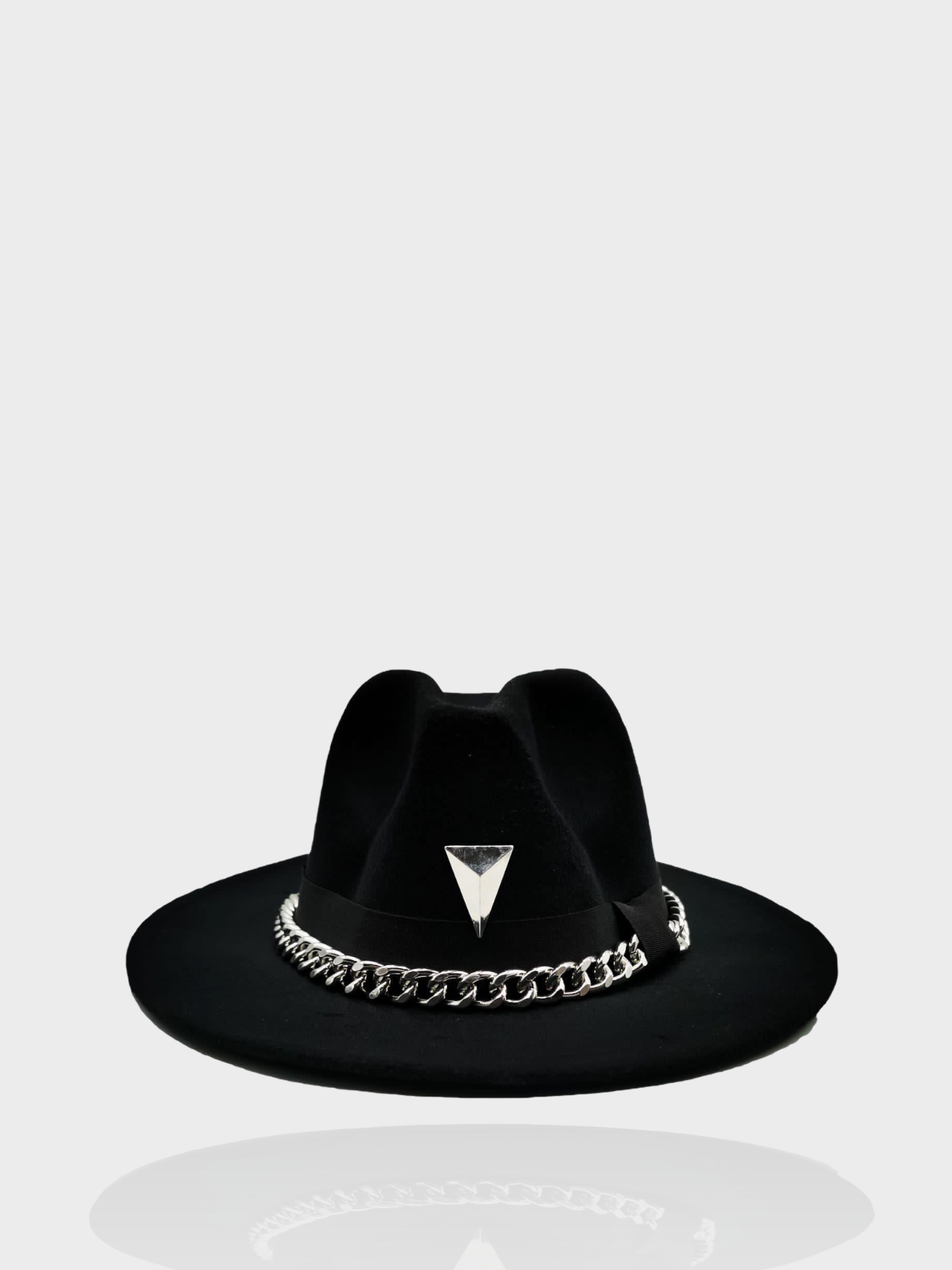 lucas giordani - Vente Chapeau en feutre - femme - Chapeau à large bord avec bande à l'avant et logo argenté Lucas Giordani0