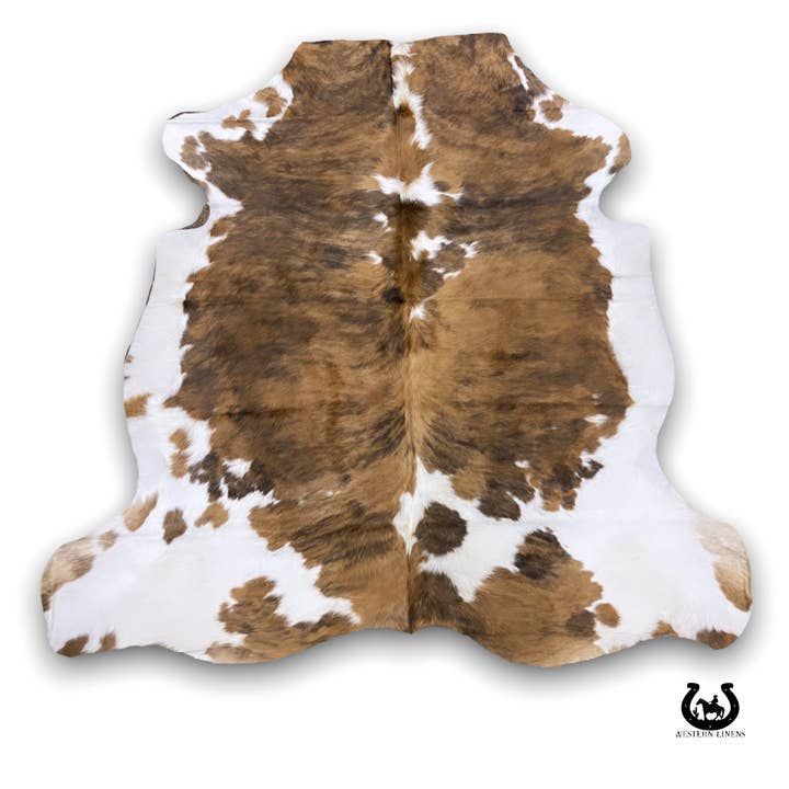 Tan Brindle white belly Cowhide Area Rug for wholesale by Western Linens