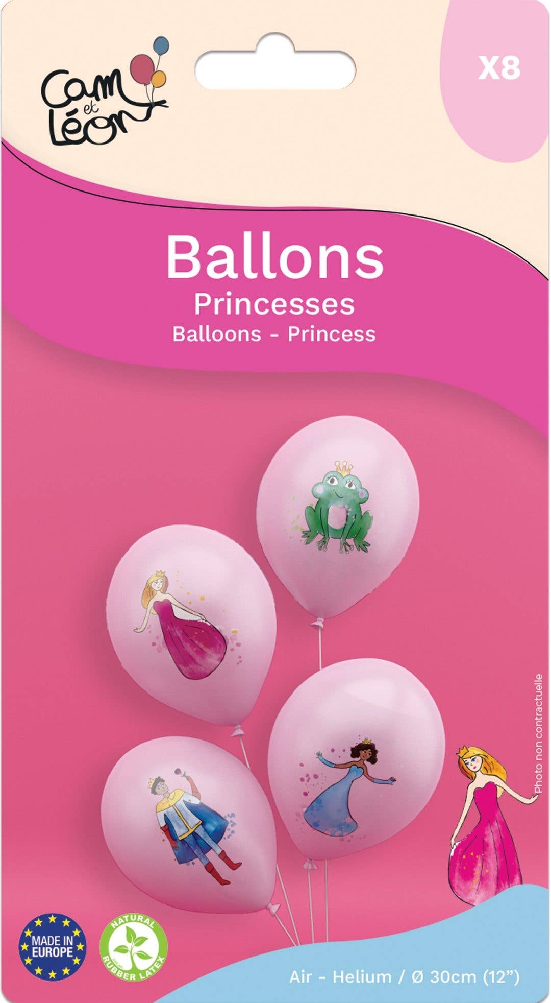 P'tit Clown - Wholesale Balloon - C&L Balloon Ø 30 cm - Set of 8 - Princesses