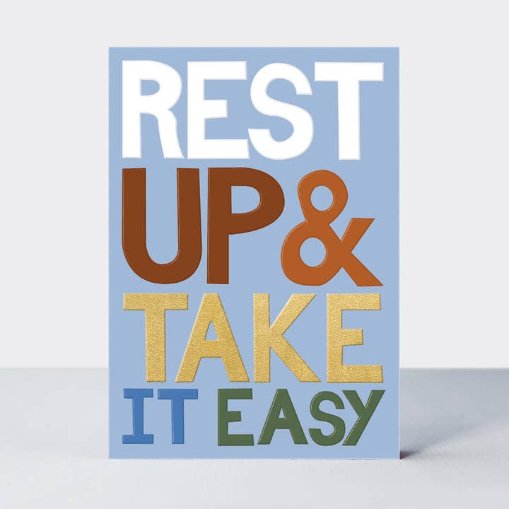 Good News - Rest Up And Take It Easy Get Well Card for wholesale by Rachel Ellen Designs