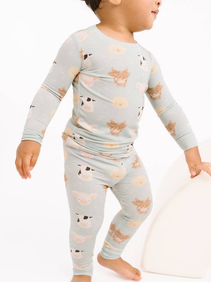Little One Shop - Wholesale Top & Pant Set - Kids - Happy Farm Bamboo Set7