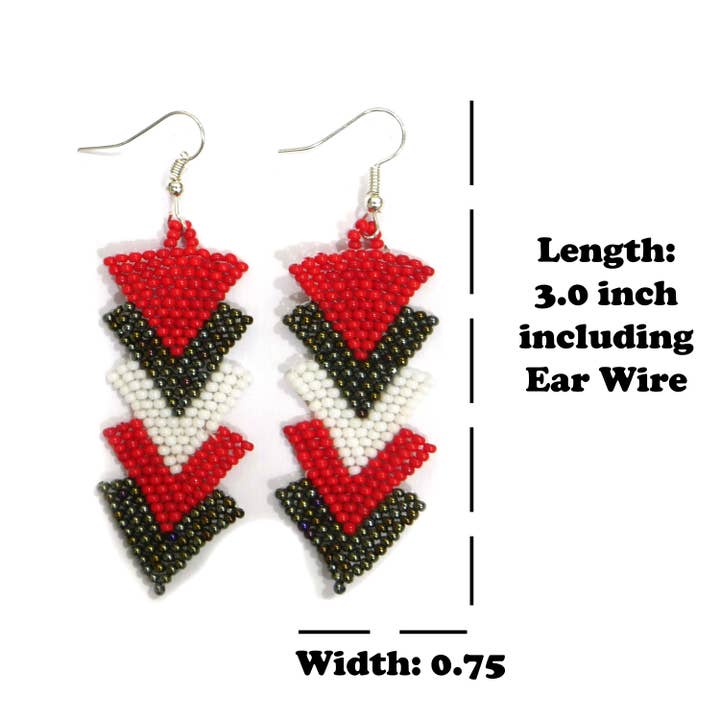 KANGURAH - Wholesale Dangle Earrings - Beaded Earrings Native American Style (Handmade) 2