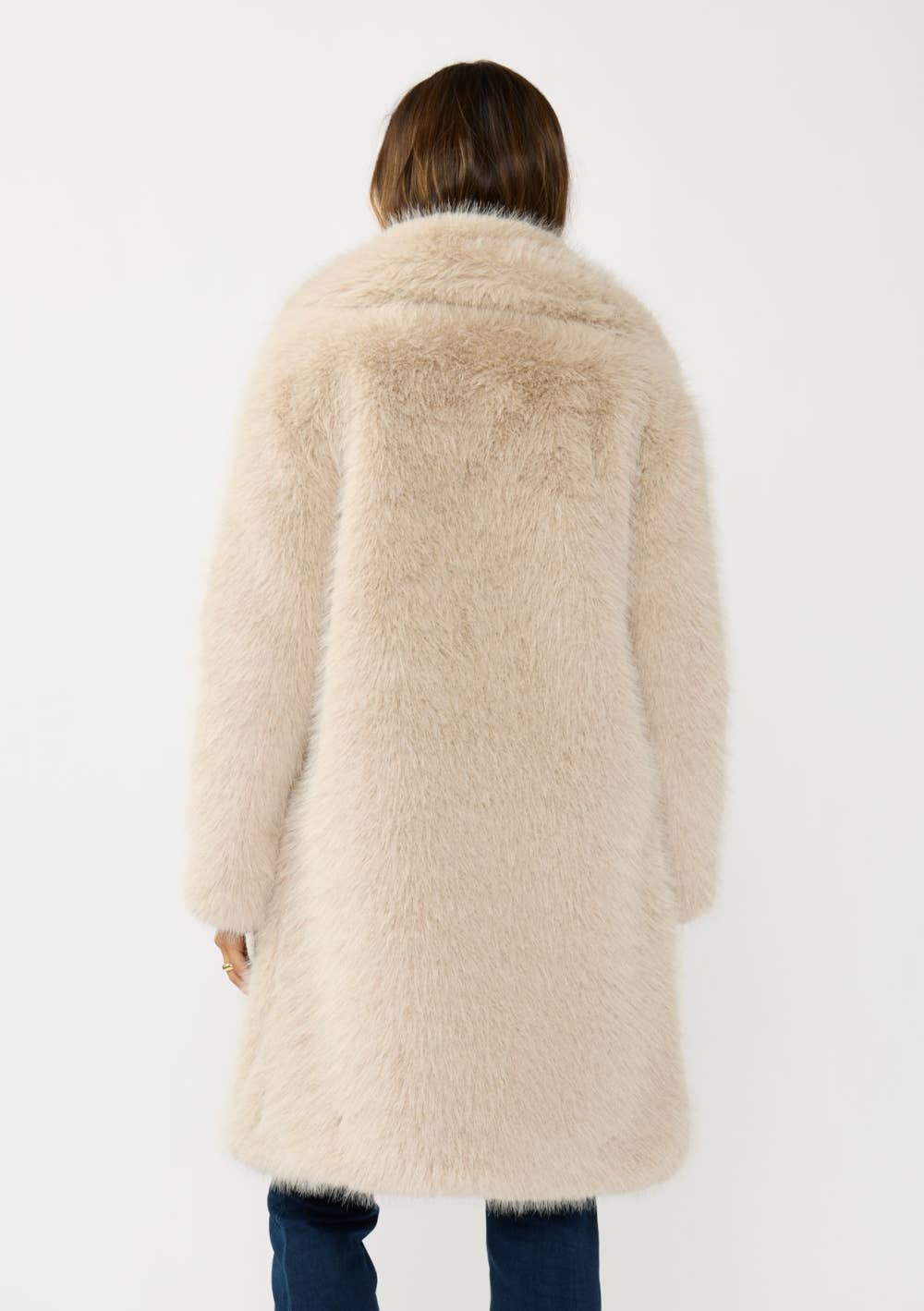 SABLE Manteau long en fausse fourrure pelucheuse en vente sur Faire2