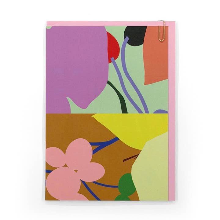 Carte de vœux artistique colorée à deux panneaux No.1 Diptyque pour la vente par Pavilion