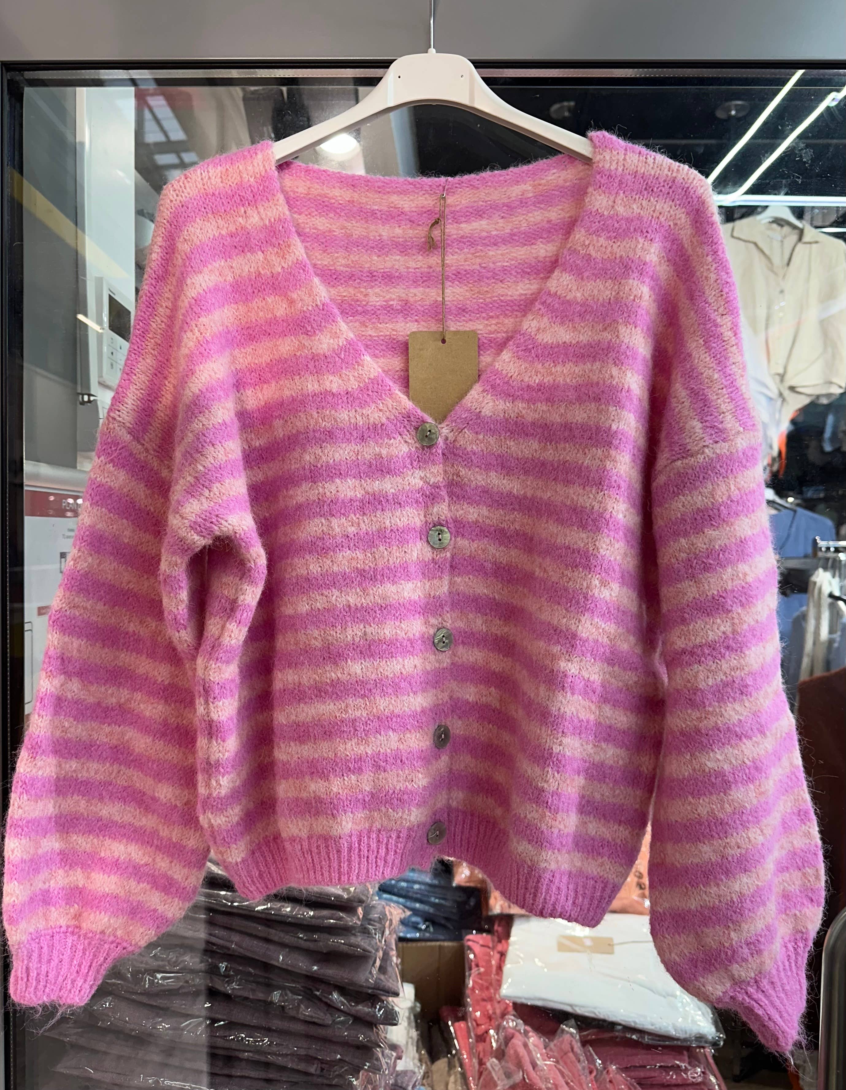 LÉA & LUC - Wholesale Cardigan - Women's - Striped cardigan REF. 5106222