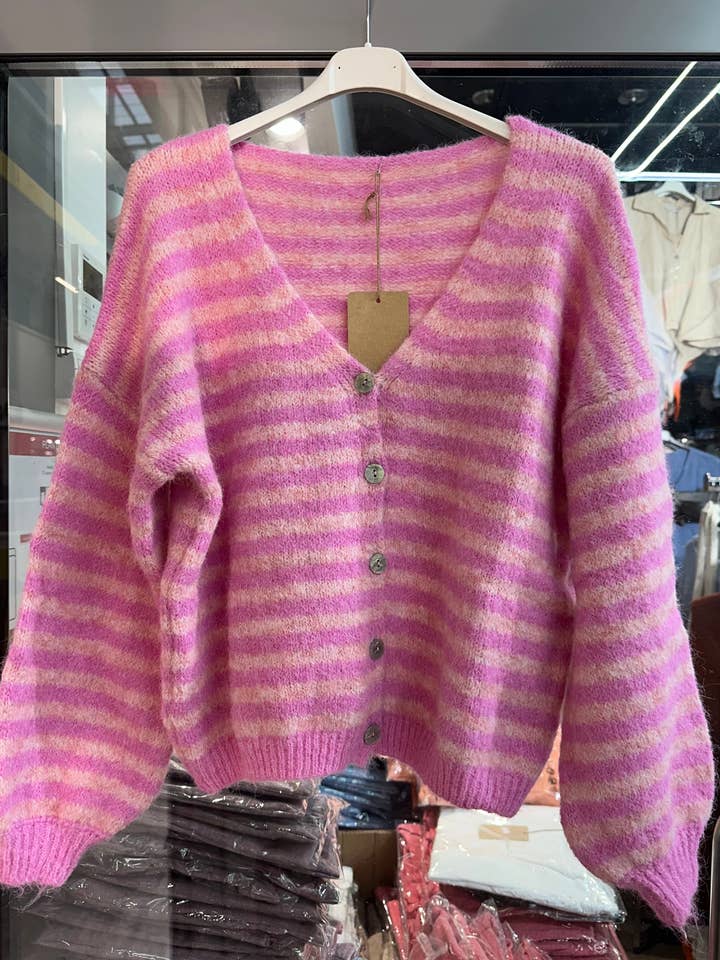 LÉA & LUC - Wholesale Cardigan - Women's - Striped cardigan REF. 5106222