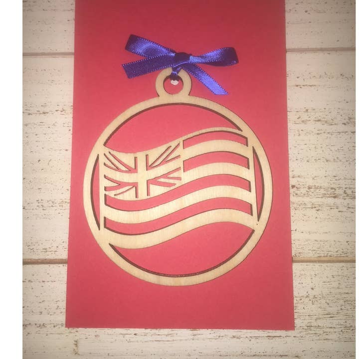 Hawaiian Flag Ornament for wholesale by Aloha Cuts