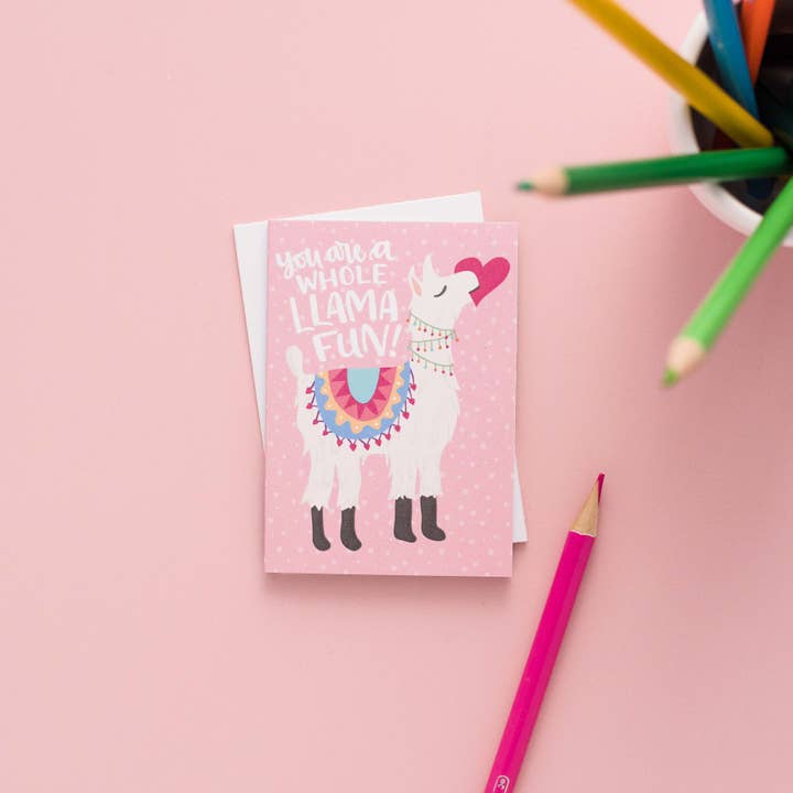 Set de Saint-Valentin Llama pour enfants pour la vente par Pedaller Designs