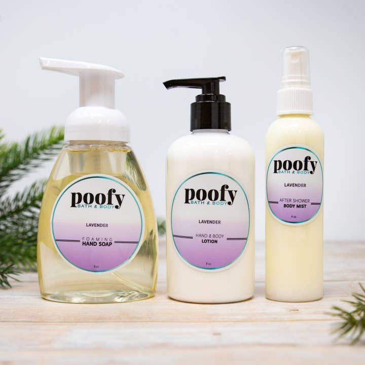 Lavender Bath & Body Gift Set for wholesale by Poofy Organics