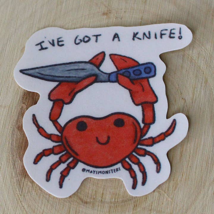 Dummer Krabbenaufkleber für den Großhandel von May's Monsters