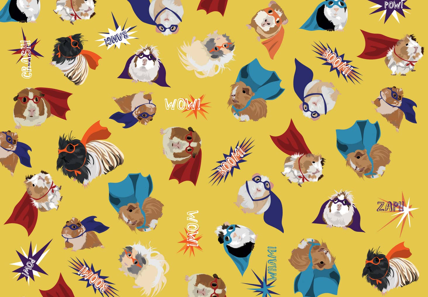 Lorna Syson - Venta al por mayor Sobre de papel de regalo - Papel de regalo Superhero Guinea Pig, papel de regalo1