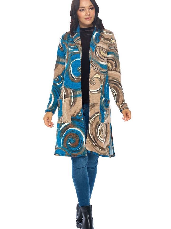 Blue Mocca Bailey Open Front Coat for wholesale on Faire1