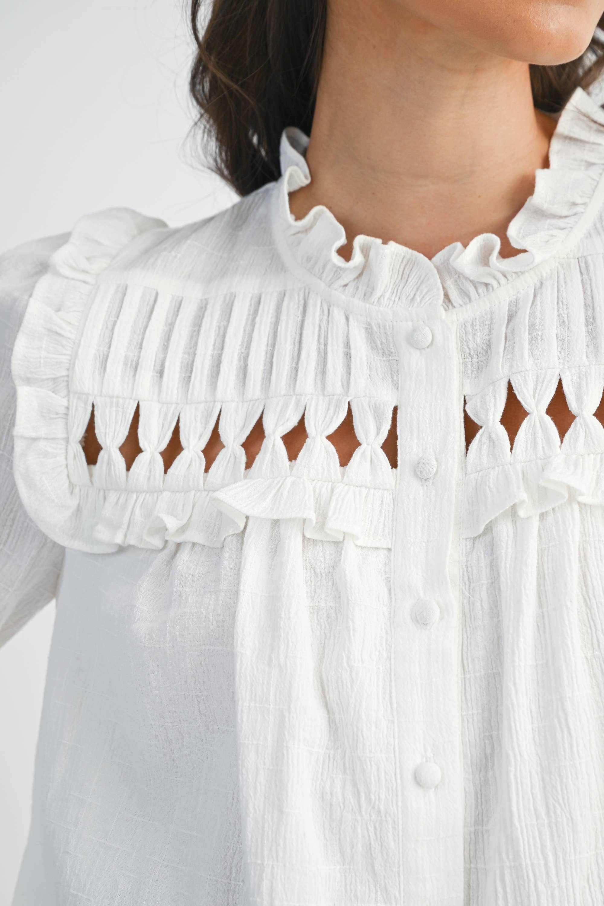 Camellia - Vente Chemisier – femme - BLOUSE AVEC DÉTAILS VOLANTÉS8