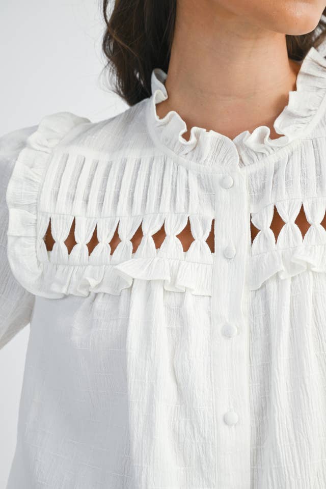 Camellia - Vente Chemisier – femme - BLOUSE AVEC DÉTAILS VOLANTÉS8