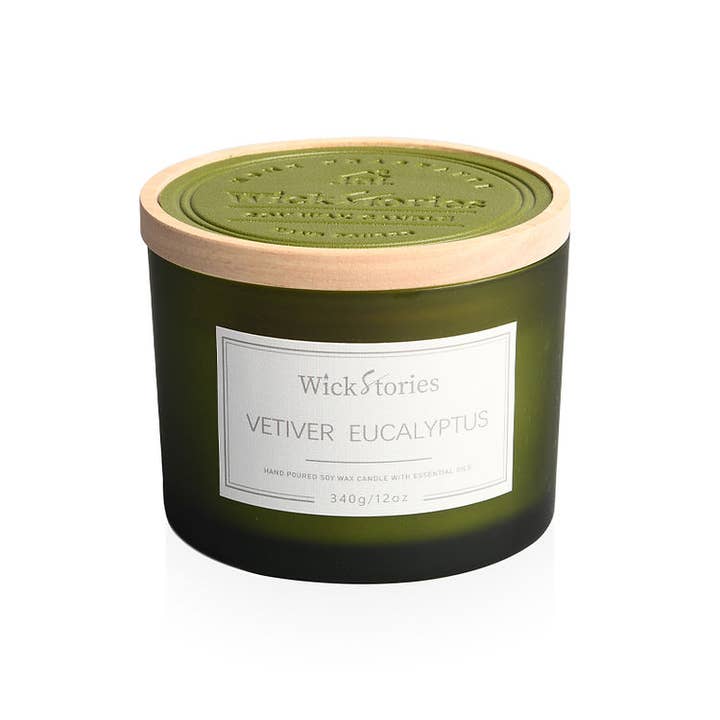 AC25010012 Wild Botanical 12oz Scented Soy Candle with Leather Cap for wholesale by WickStories