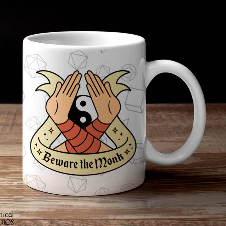 Beware The Monk Mug for wholesale by Mythical Studios