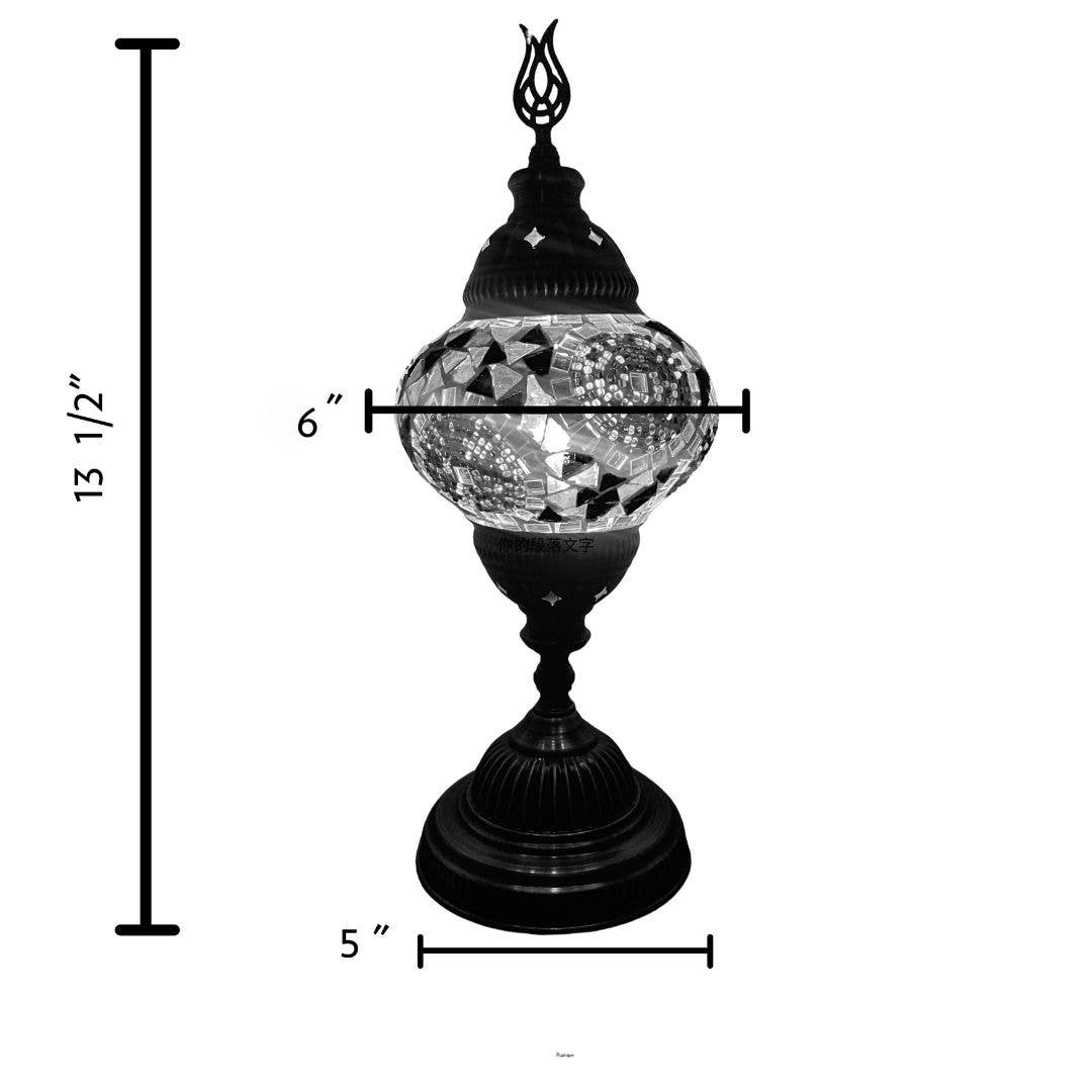 Gypsy Soul - Wholesale Accent/Desk Lamp - Handmade Mosaic Turkish Table lamp 6" Glass Globe - 6 Lamps13