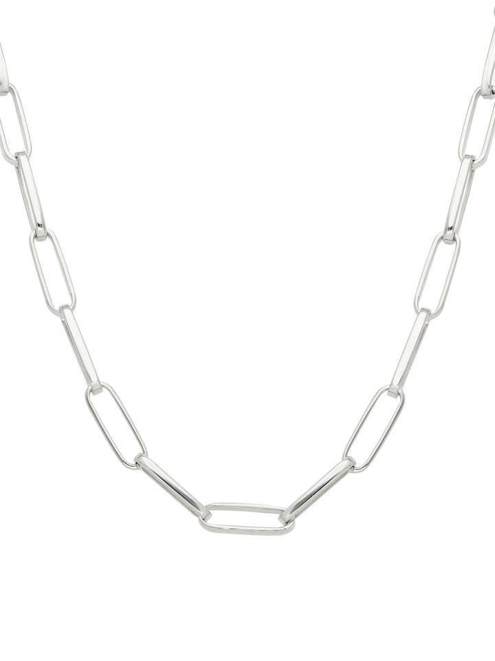 Collar de cadena de clips de papel plateado para venta al por mayor de ALEXIS DAOUD JEWELRY