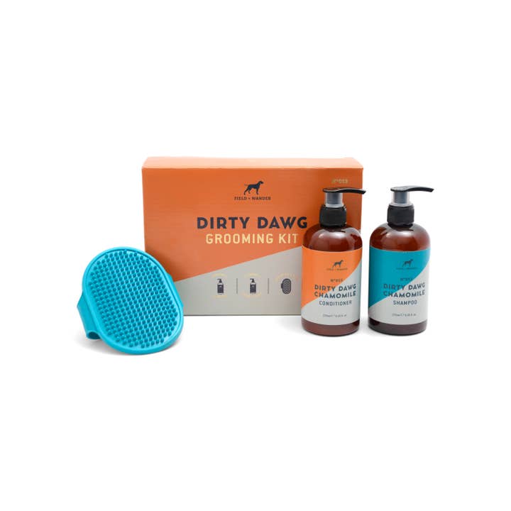 Gentlemen's Hardware - Wholesale Pet Grooming Set - Dog - Dirty Dawg Grooming Set - Shampoo, Conditioner, Brush