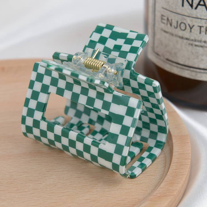 TheDivaSoap - Wholesale Hair Clip - Women's - Acrylic Square Checkerboard Hair Claw Clip