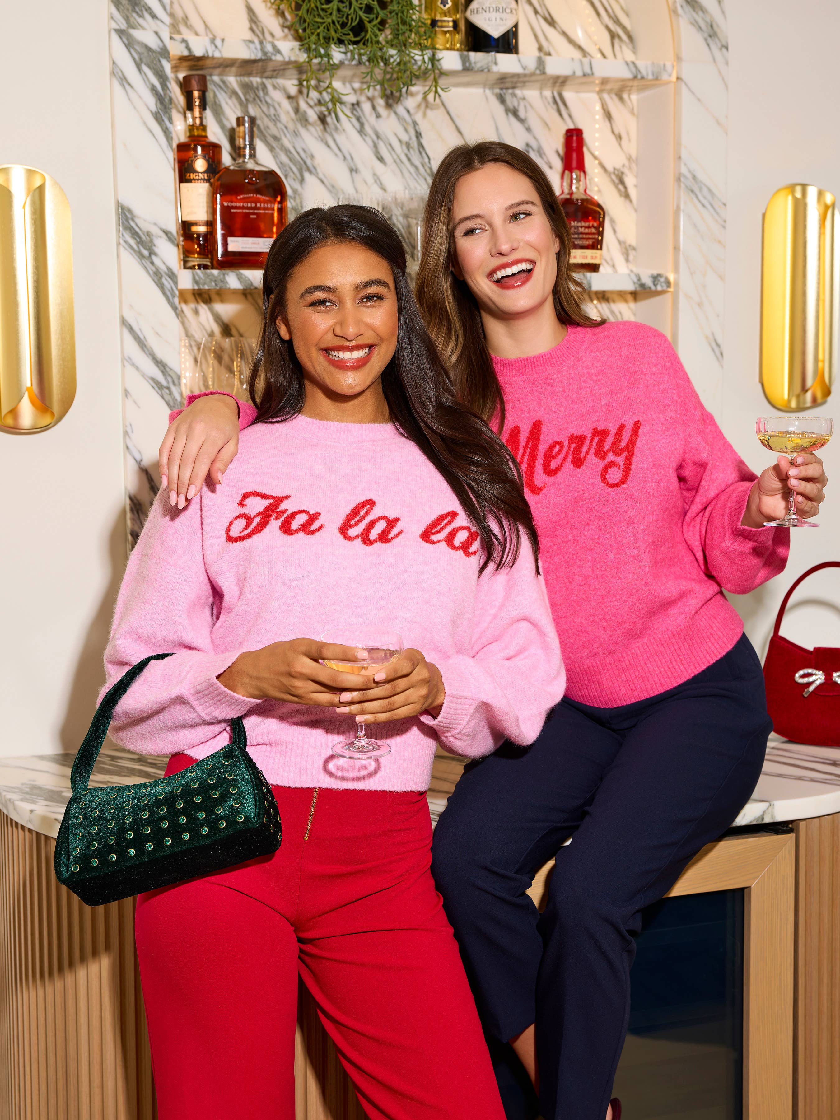 Shiraleah - Wholesale Knit Sweater - Women's - ASST/6 "FA LA LA" SWEATERS,BUBBLEGUM5