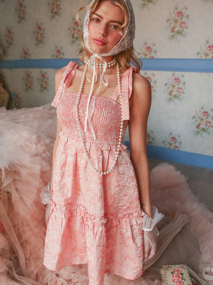 Smocked Tie-Strap Mini Dress for wholesale by Listicle