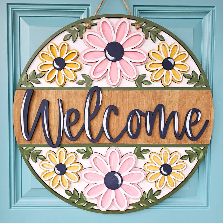 Teal Moon Creations - Wholesale DIY Craft Kit - DIY Welcome Floral Trio Door Hanger4