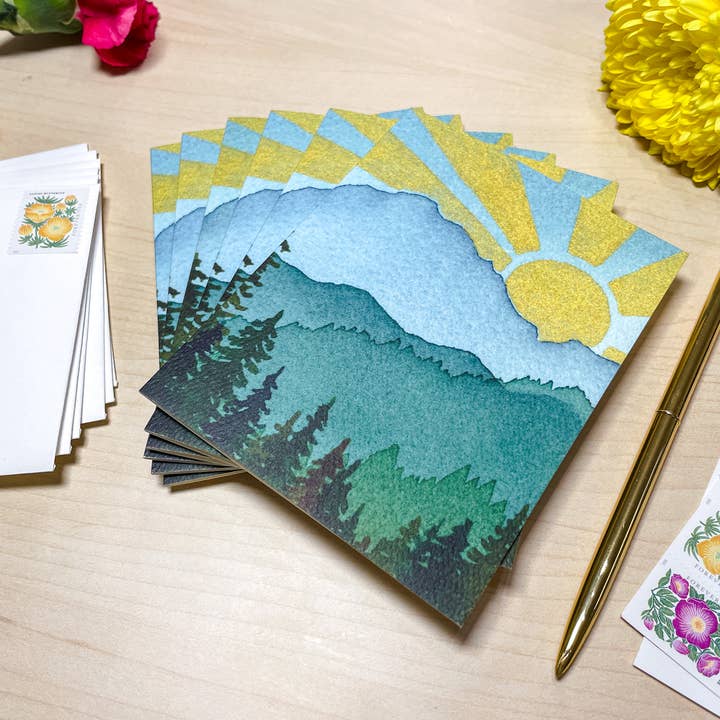 Shelby Thayne Art - Wholesale Everyday Greeting Card - Turquoise Mountain Sunshine - Greeting Card2