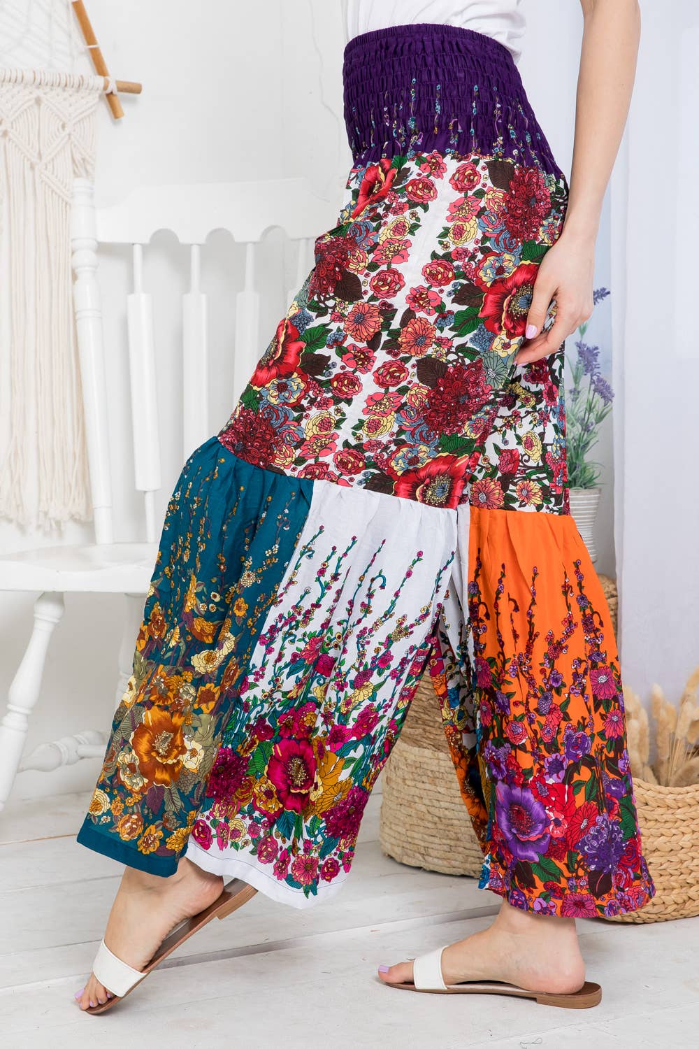【Eaphi】MIX KNIT & LACE HEM BUTTON PANTS Eaphi】MIX KNIT & LACE HEM BUTTON PANTS SWITCHING LACE HEM