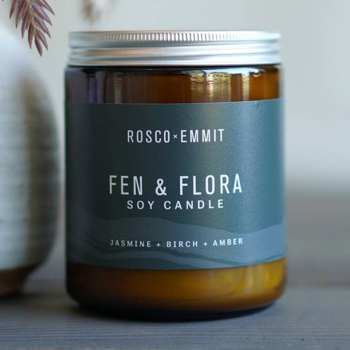 Fen & Flora Soy Candle 8oz for wholesale by Rosco x Emmit