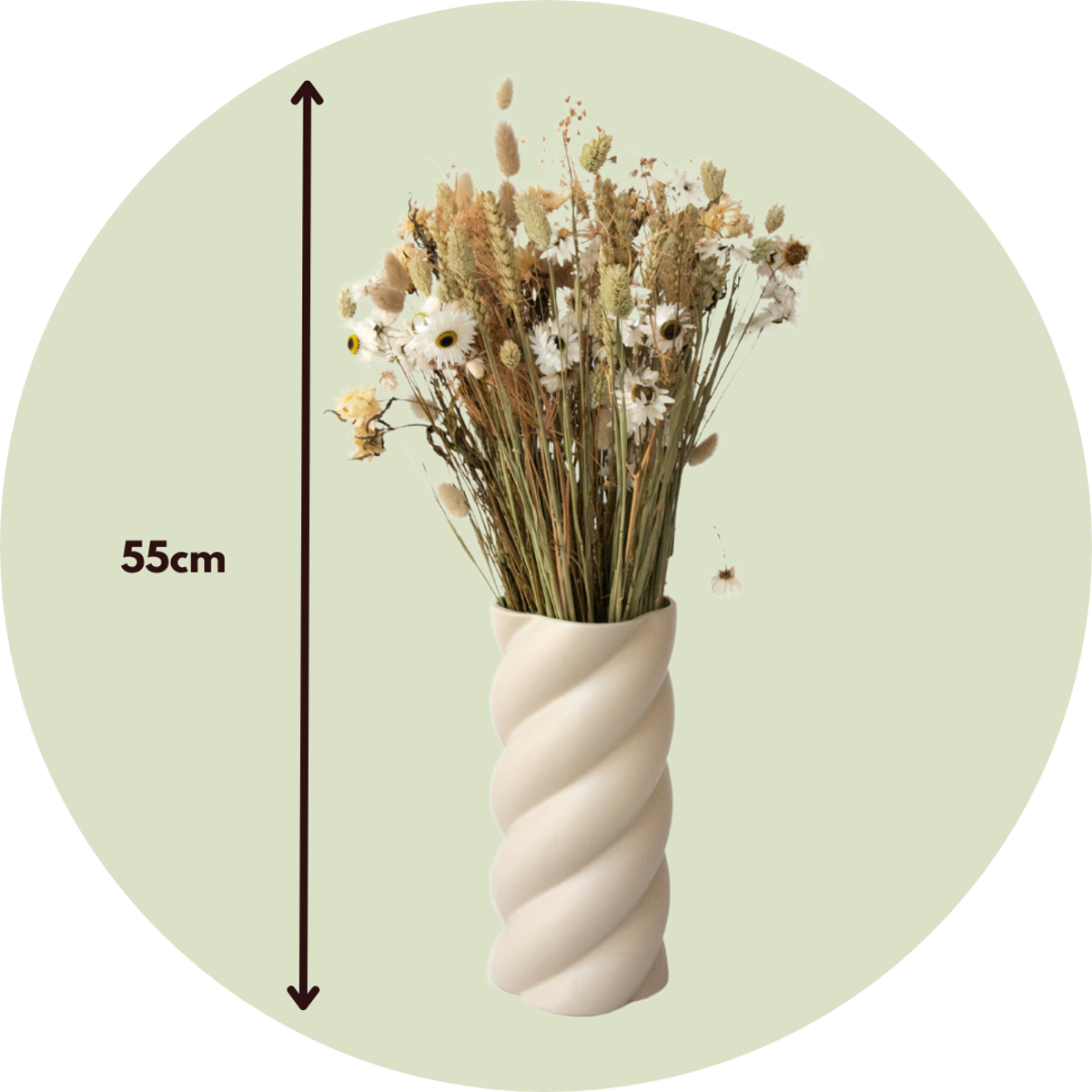 Oasis of Life - Wholesale Dried/Pressed Flowers - Bouquet "Anita" – Dried Flowers – Height 55cm – Large Dried Flower Arrangement with Wheat, Helichrysum & Rhodanthe – Natural & Long-lasting2