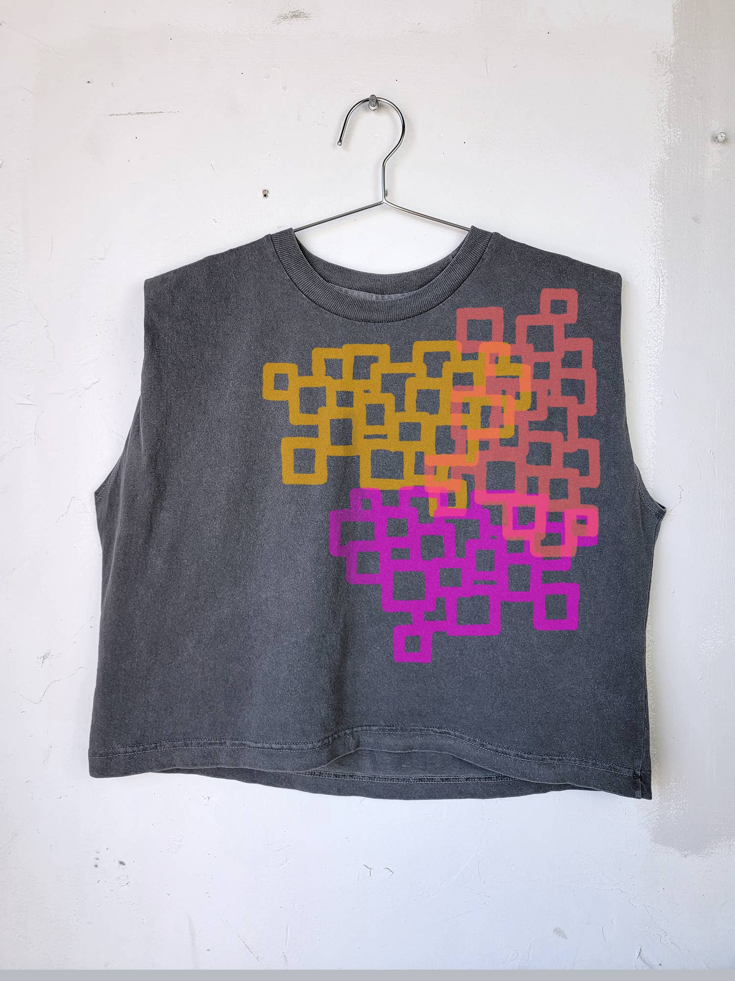 Go To Devil – Großhandel T-Shirt mit Siebdruck – Damen – Squares Heavyweight Muscle T-Shirt für Damen4