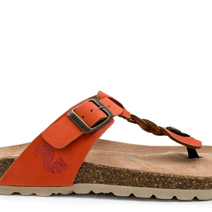 thies 1856 ® Eco Thong Braid Sandal vegan carrot for wholesale by thies