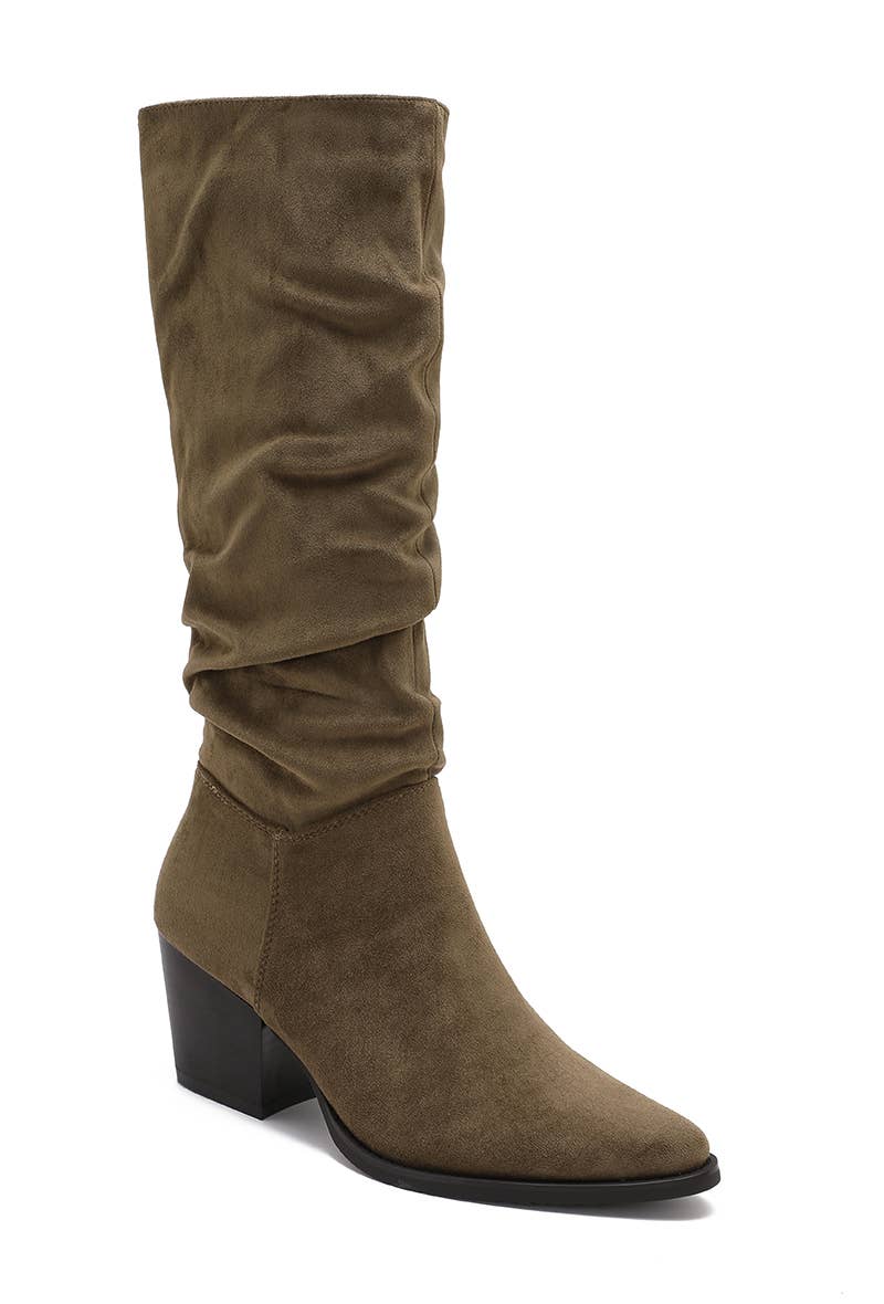 Joia Paris - Wholesale Boots - Unisex - Elegant block heel boots with pleated shaft WZ-11117