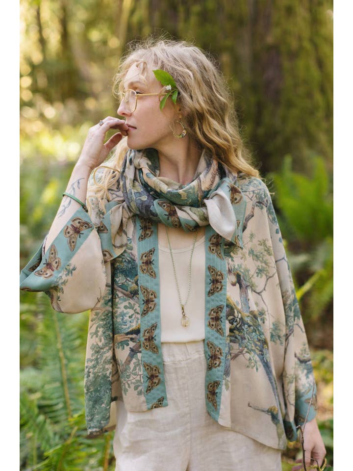 Market of Stars (Worldwide) - Wholesale Kimono - Dames - Aarde & Lucht Pixie Duster Verkorte Kimono met Bomen8