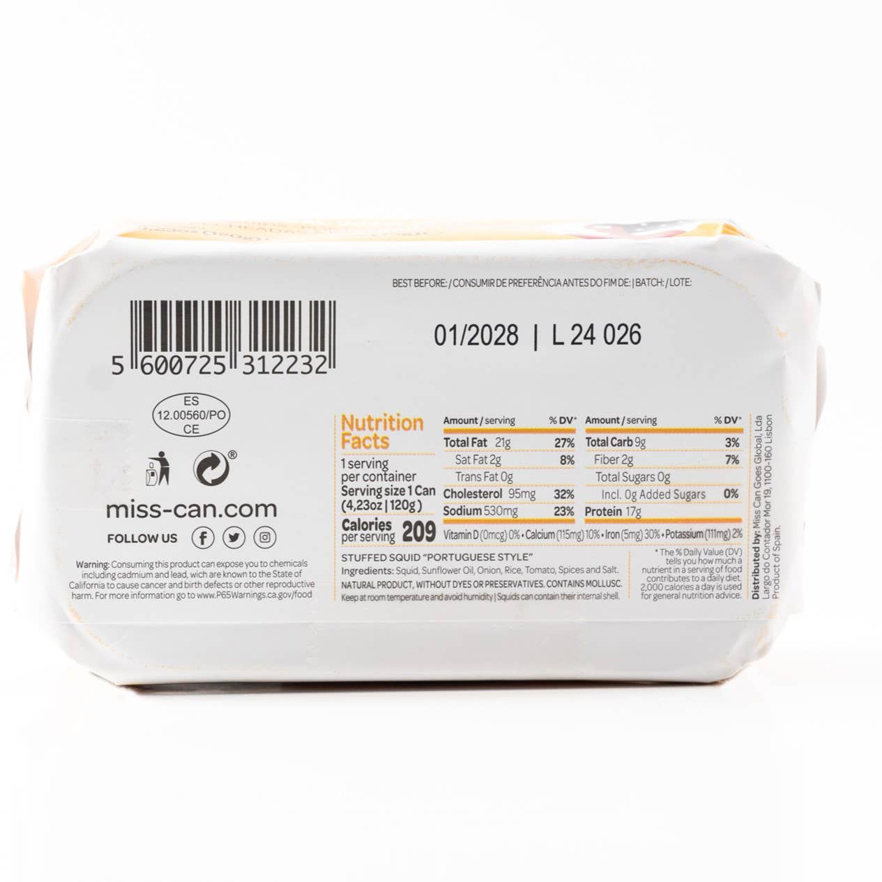 Miss Can by Tin2Table - Wholesale Tinned Fish - STUFFED SQUIDS “PORTUGUESE STYLE2