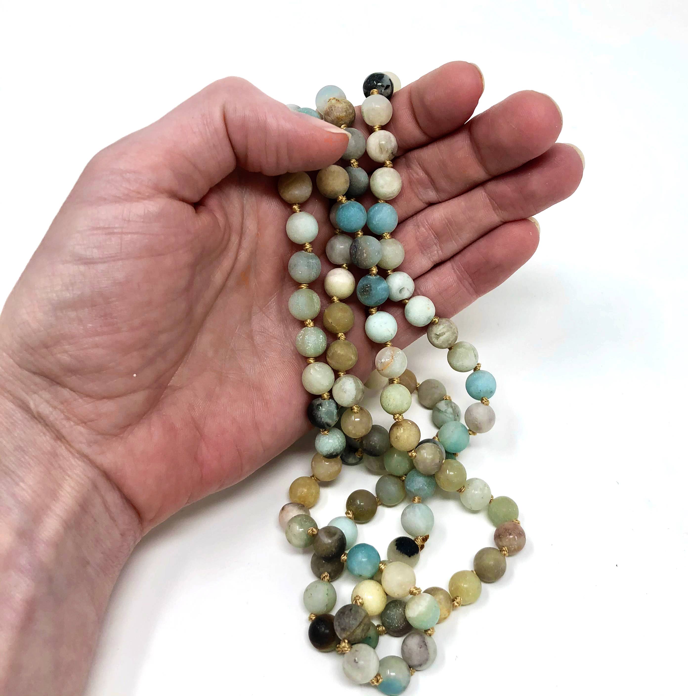 Jade Canyon - Wholesale Beaded/Pearl Necklace - Seafoam Amazonite Stone Necklace3