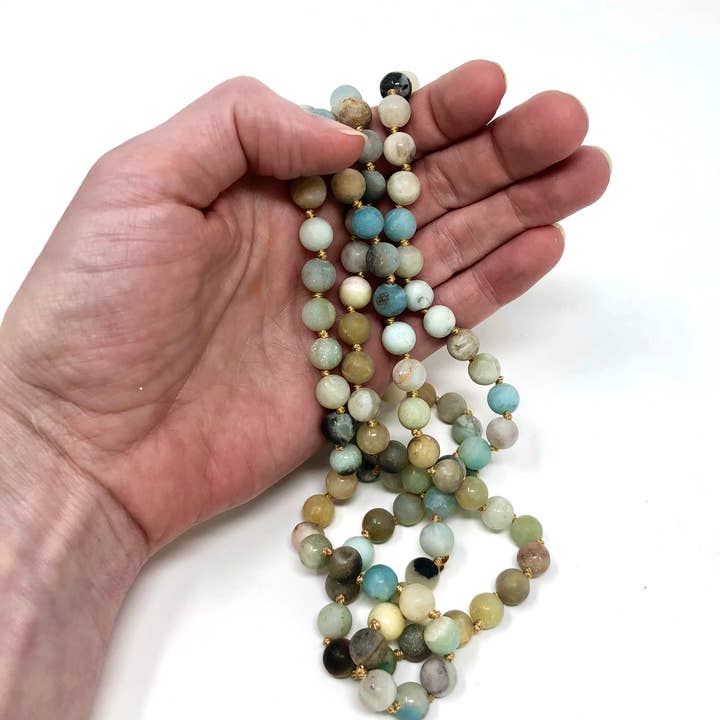 Jade Canyon - Wholesale Beaded/Pearl Necklace - Seafoam Amazonite Stone Necklace3
