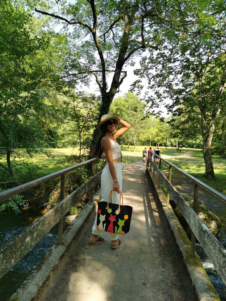 Bolso tote grande negro para venta al por mayor de Nature et Fibre