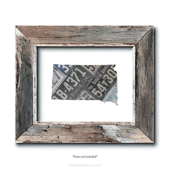 South Dakota Vintage License Plate Home Print for wholesale by Juniper & Spruce