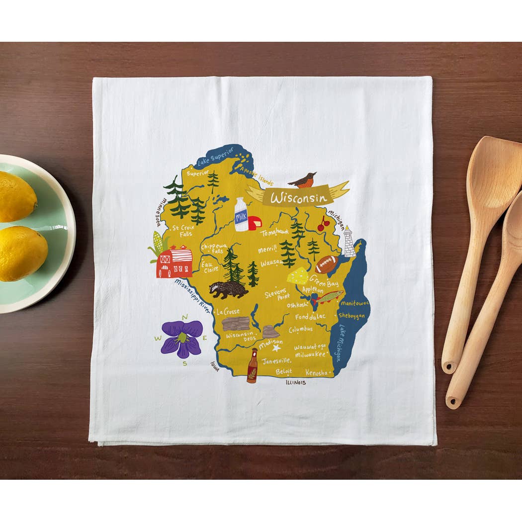 Allport Editions – Engroshandel Viskestykke – Hej USA håndklædeserie - ALLE 50 STATER HER!47