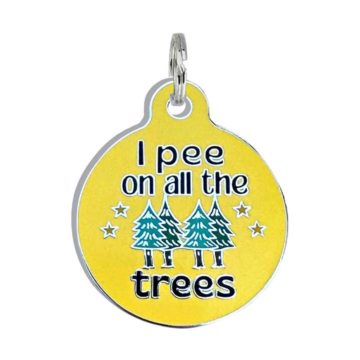 Camping Dog Tag with Personalized QR Code - Pee on Trees for wholesale by Bad Tags