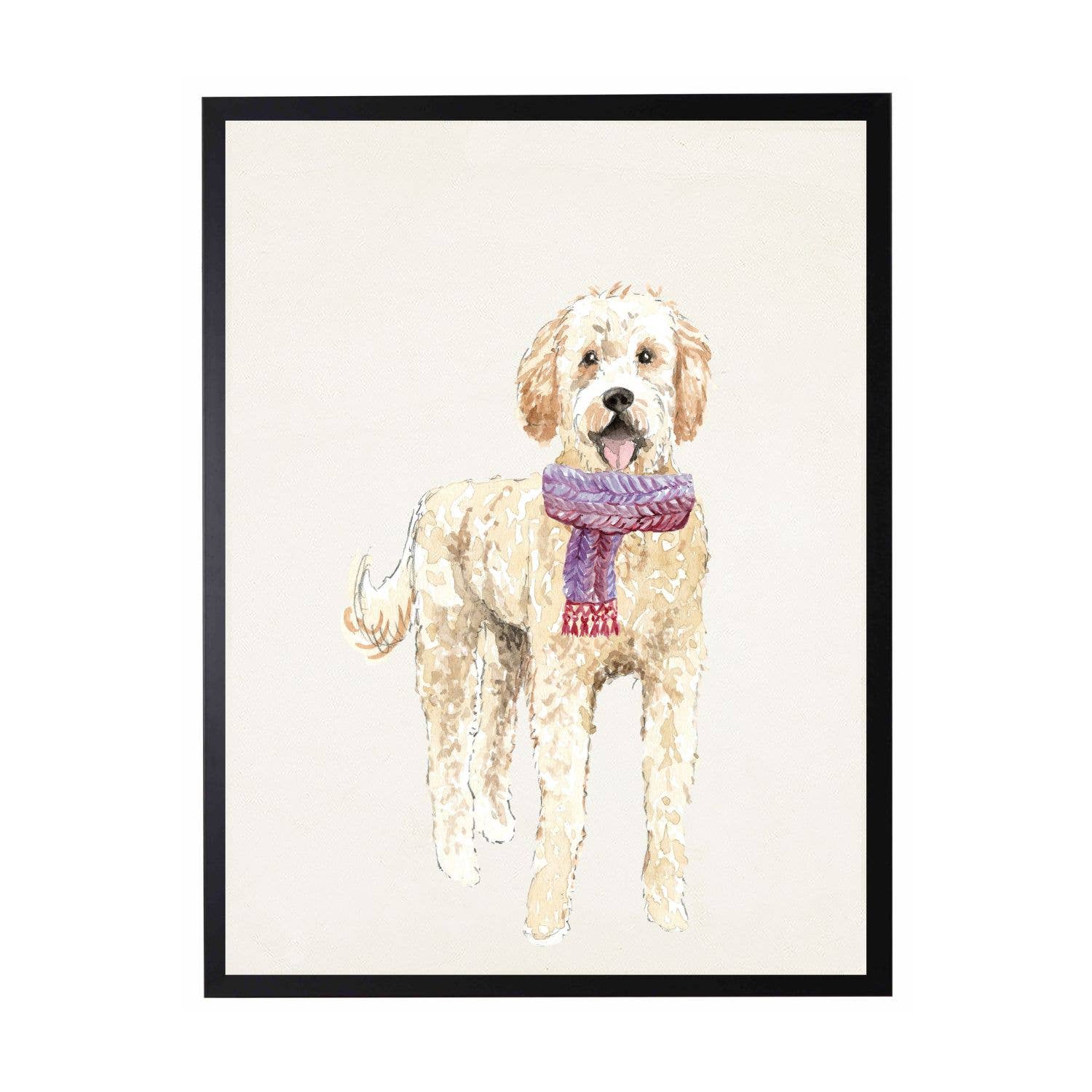 Antique Curiosities Inc - Venta al por mayor Ilustración - Acuarela de Goldendoodle con bufanda0