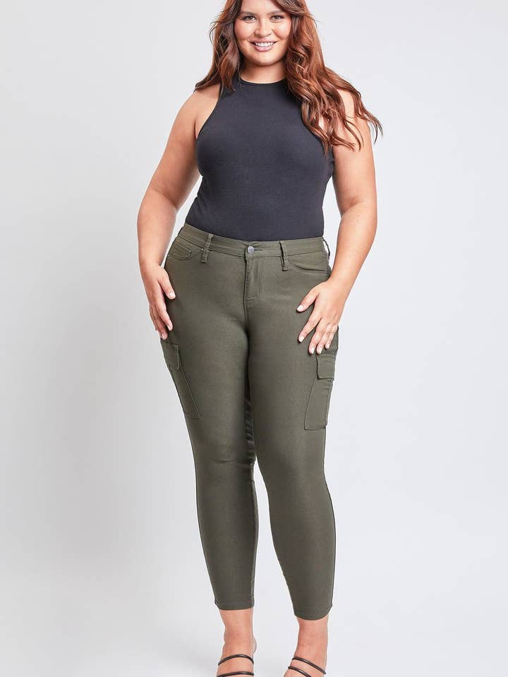Plus Hyperstretch Skinny Cargo Pants-EP137731 for wholesale by YMI
