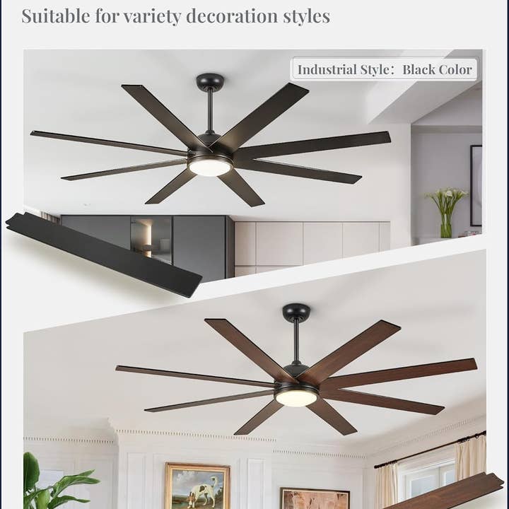 65 Inch Ceiling Fan With Lights Remote Black Indoor Outdoor for wholesale on Faire3
